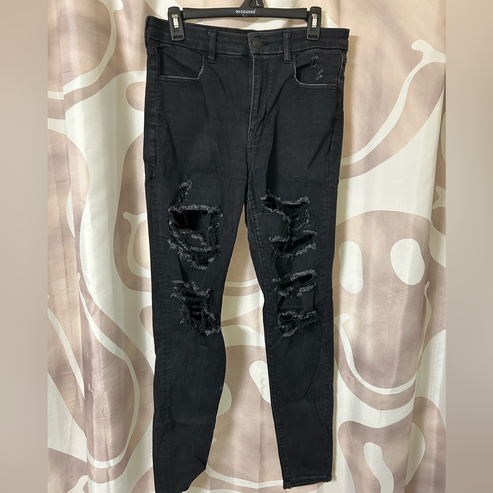 American Eagle, curvy, high-rise jeggings.